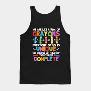 Teacher We Are Like A Box Of Crayons Tank Top